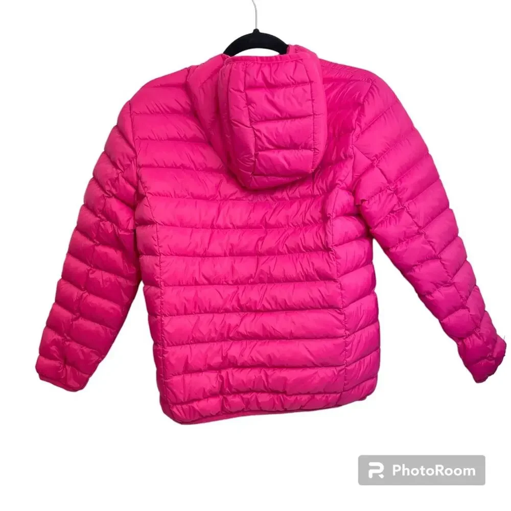 Eddie Bauer Barbie Pink Puffer Coat Jacket Duck Down Feathers Girls Size 14
